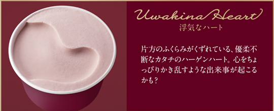 Kiss Heart キスハート まるでキスマークのようなカタチのハーゲンハート。心がポッと熱くなる、ロマンチックな出来事があるかも。