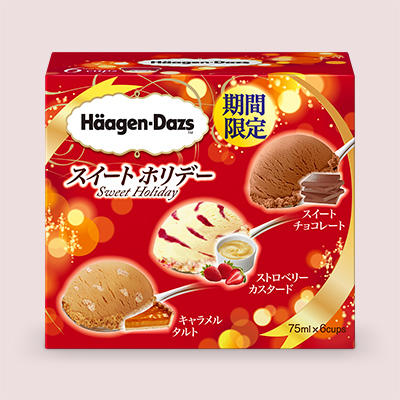 『ハーゲンダッツ ミニカップ・マルチパック 6個入り スイート ホリデー (キャラメルタルト・ストロベリーカスタード・スイートチョコレート)』