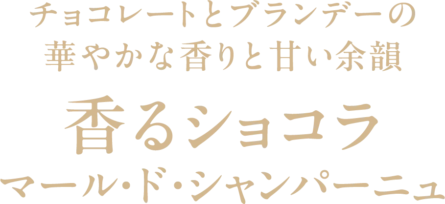 チョコレートとブランデーの華やかな香りと甘い余韻香るショコラマール・ド・シャンパーニュ