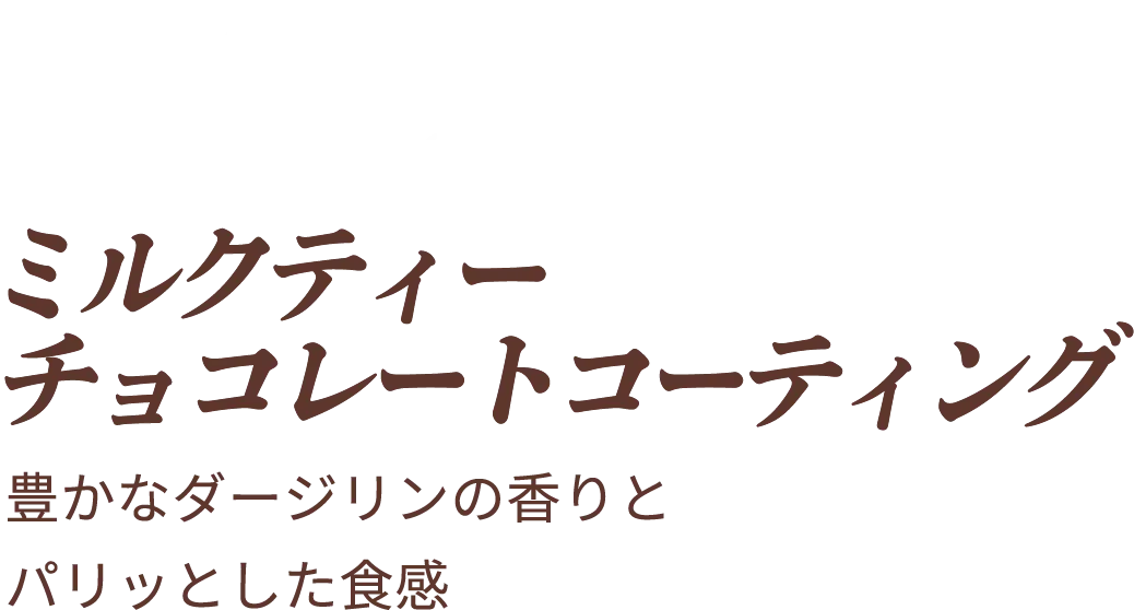 Milk Tea Chocolate Coating ミルクティー チョコレートコーティング 豊かなダージリンの香りとパリッとした食感