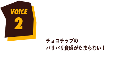 voice2 チョコチップのパリパリ食感がたまらない！