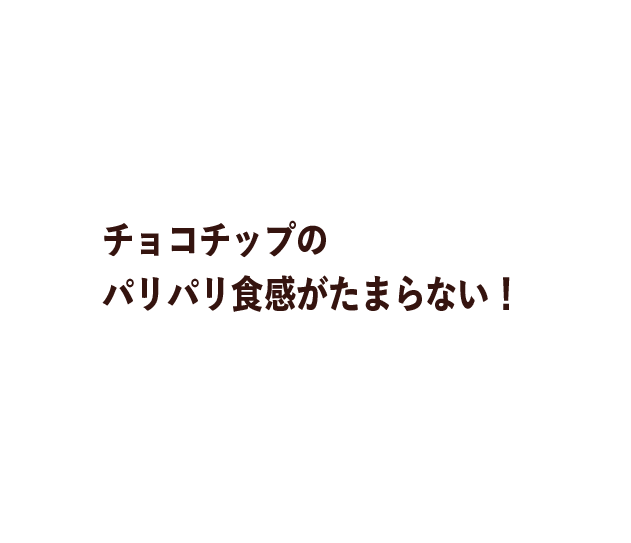 チョコチップのパリパリ食感がたまらない！